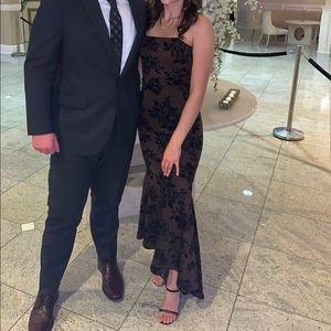 Brown and black formal dress